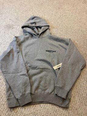 Essentials Men's Heather Gray Minimal Logo Hoodie
